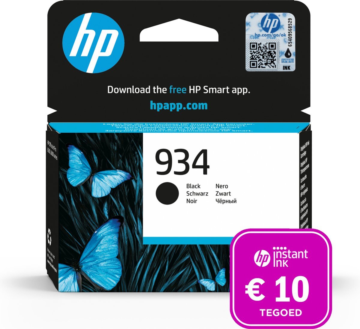 HP 934 - Inkcartridge Zwart + Instant Ink tegoed