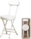 Tabouret de bar pliable avec dossier, hauteur d'assise 45 cm, couleur blanche