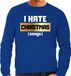 Bellatio Decorations Shoppartners Bv Foute Kersttrui / sweater - I hate Christmas songs - Haat aan kerstmuziek / kerstliedjes - blauw voor heren - kerstkleding / kerst outfit L