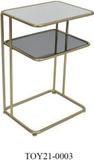 DKD Home Decor Bijzettafel Spiegel Kristal Gouden Metaal 40 x 31 x 61 cm