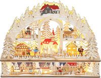 HOMCOM Kerstdorp Meerlaags paneel 45L x 10B x 35H cm Natuurlijk hout