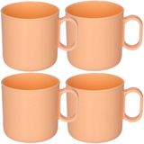 Plasticforte bekers - 6x - kunststof - 320 ml - oranje - enfants - camping - mokken