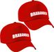 Bellatio Decorations 2x stuks Brabander cap/pet rood voor dames en heren - Carnaval baseball cap