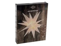Svenska Living Kerstster lampion - verlicht - wit - 35 cm - kunststof - batterij