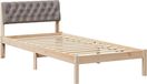 vidaXL Cadre de lit, marron et taupe, 90 x 190 cm, pin massif