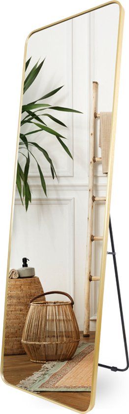 SensaHome Passpiegel - 160x50cm - Goud - Industrieel