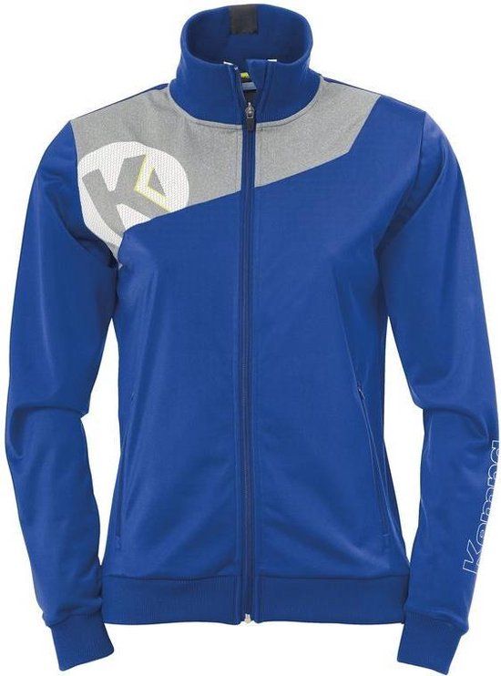Kempa Core 2.0 Poly Jacket Dames - Royal Blauw/Donker Grijs Melange - Maat XL