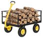 VEVOR Steel Garden Cart, 635 kg Heavy Duty Pullable Garden Wagon Yard Cart, 2 in 1 Outdoor Metal Utility Wagon Yard Trailer with 330 mm All Terrain Tires, Mesh Detachable Sides & 180° Rotating Handle