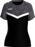 Jako Iconic T-Shirt Dames - Zwart / Antraciet | Maat: 44