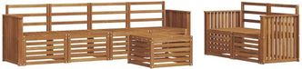 vidaXL - Buiten - bank - set - 7 - st - Naturel - Massief - Acacia - Hout
