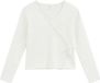 WE Fashion Meisjes T-shirt van ribstof met strikdetail