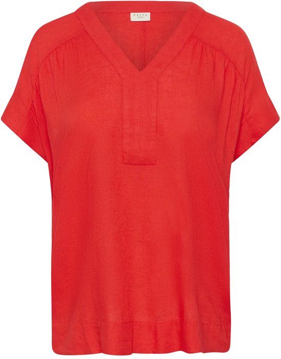 KAFFE Curve Mille Wing Vrouwenblouse - Klaproos Rood - Maat 48