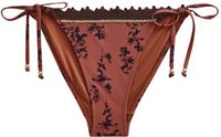 Next Dames Gehaakt Bikinibroekje met Bandjes aan Zijkant Bruin