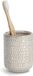 Zeller Tandenborstelhouder - Keramiek Beige - D8 x H10 cm - Structure