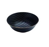 Zafferano Black Stone - Porseleinen kom groot, diameter 203 mm, kleur zwart/gouden rand, vaatwasmachinebestendig - set 3-delig