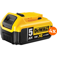 DeWalt DCB184-XJ 18V 5,0 Ah Accu 4-pack