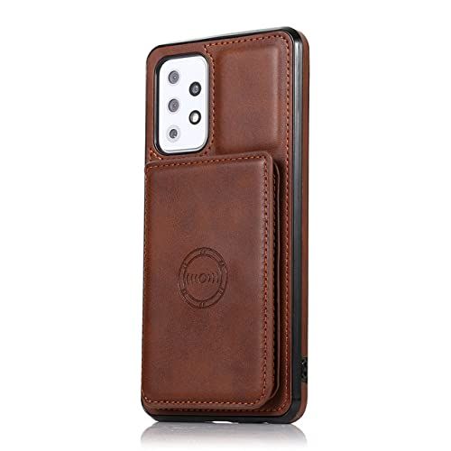 Liujunh Luxe Auto Magneet Wallet Case Voor Samsung Galaxy A13 5G - Donkerbruin