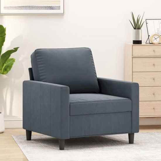 vidaXL Fauteuil 60 cm fluweel donkergrijs