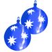 Merkloos / Sans marque Grote Kerstbal hangdecoratie van karton - 2x - blauw - Dia 40 cm - Kerstversiering - Decoraties voor grote ruimtes