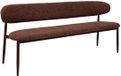 Giga Meubel Banc de salle à manger Alexia - Tissu - Rouge/Noyer - 160cm