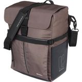 Basil Move MIK Hooks Schoudertas, 15 liter, bruin, waterafstotend, gerecycled polyester, perfect voor dagelijks gebruik en vrije tijd, compatibel met alle bagagedragers