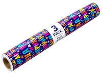 Happy Birthday Inpakpapier rollen 3 Pack - 4M Kleurrijke Geschenkverpakking - Unisex Verjaardagscadeau Wrap