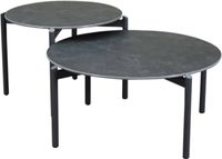 AVH-Collectie Tucson salontafels 87 cm rond en 67 cm rond keramiek antraciet