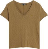 Superdry Studios Slub Emb Vee Tee Dames T-Shirt - Groen - Maat XS