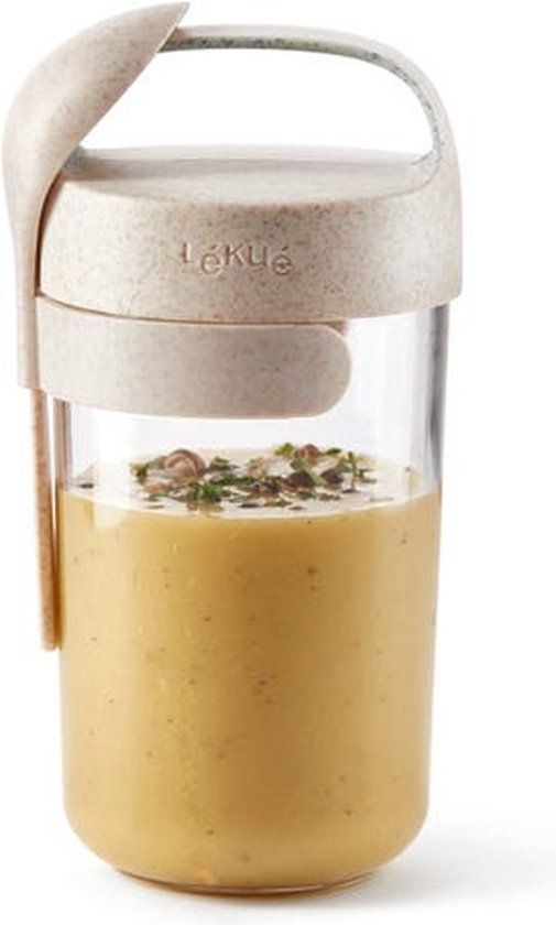 Lekue Jar & Spoon Organic 600ml - Wit