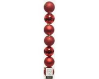 Decoris Kaemingk B.V. 7x stuks kunststof kerstballen rood 8 cm - Mix - Onbreekbare plastic kerstballen