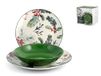 H&H 18-delige kerstservies set van steengoed - Feestgroen