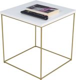 FutuStal - Draadtafel - Gouden Witte Glans - Vierkant - Metalen Frame