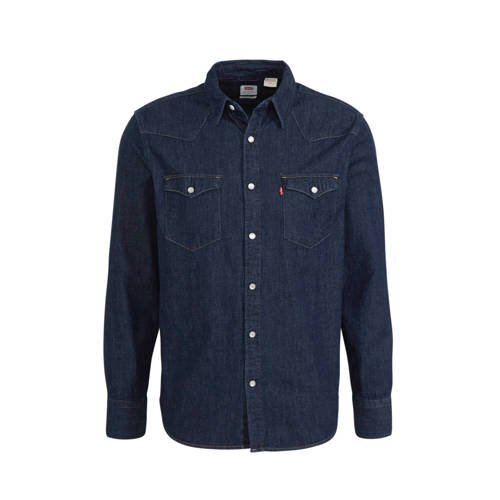 Levi's regular fit denim overhemd donkerblauw