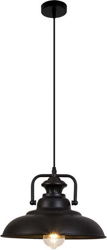 Homestyle Pro Industriële Hanglamp - Zwart/Metaal - E27 - 38x21 cm
