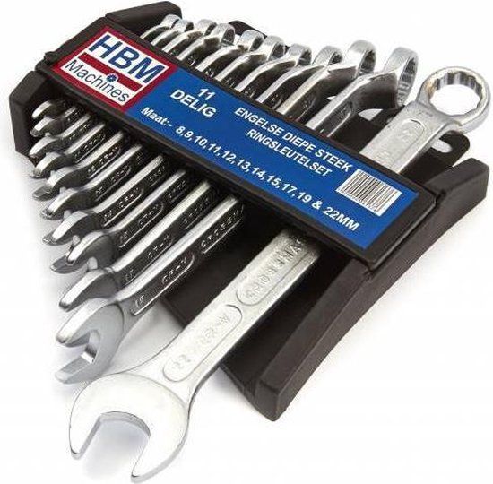 HBM 11 Delige Metrische Diepe Steek - Ringsleutelset
