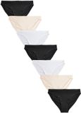 Next Dames Set van 7 Hoog Uitgesneden Slips met Hoog Katoenpercentage - Zwart