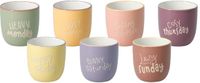 Excellent Houseware mokken set Days - 7x - kleurenmix - 220 ml