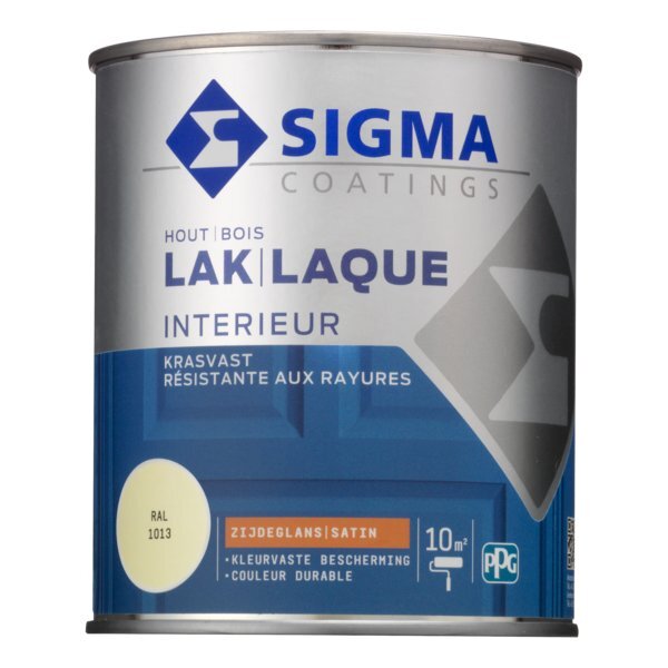 Sigma - Doe Het Zelf Sigma Houtlak interieur satijnglans - RAL 1013 - 0.75L