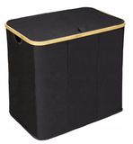 Wenko Wastmand 3 Vakken Bamboe FSC Zwart 35L 57x50x37cm