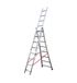 Hailo Échelle transformable base évasée 3 plans 3x8 échelons 5m70 en alu Premium