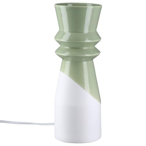 GILDE Tafellamp Patos van porselein - groen mat - hoogte 32cm x Ø 12cm - decoratieve lamp - zonder lampen