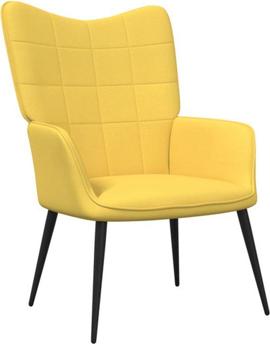 vidaXL Relaxstoel Stof Mosterdgeel