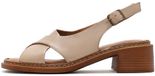 DERIMOD Sandalen Met Middelhoge Hak Leren Mid Heel Sandalen Beige Maat 36