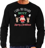 Bellatio Decorations foute Kersttrui/sweater heren - I Wish You Nothing Butt Merry Christmas - zwart XXL