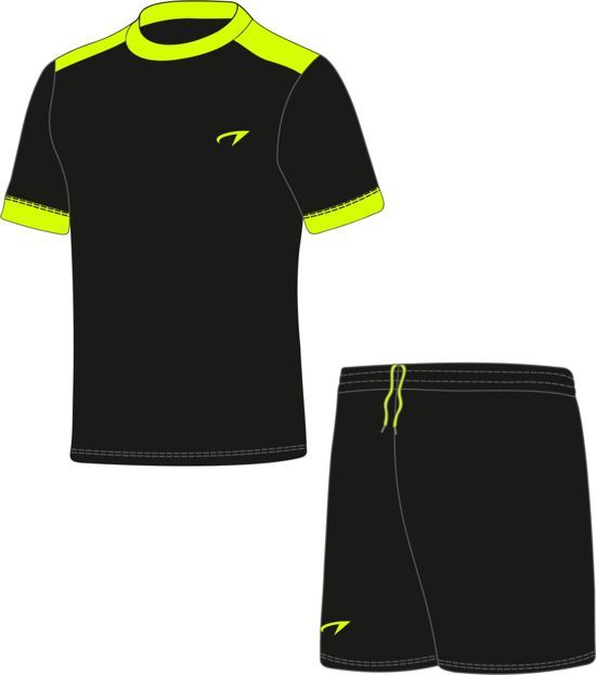 Avento - Sportset Madrid - Junior - Zwart/Fluorgeel - 152