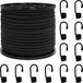 vidaXL Bungee Koorden met Haken 8 mm Zwart PP en rubber