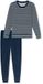 SCHIESSER dames Cotton Essentials Pyjama lang - nachtblauw gestreept
