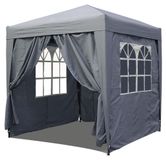 Merkloos Pop-up paviljoen 2x2 meter rookgrijs met 4 zijwanden