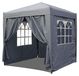 Merkloos Pop-up paviljoen 2x2 meter rookgrijs met 4 zijwanden
