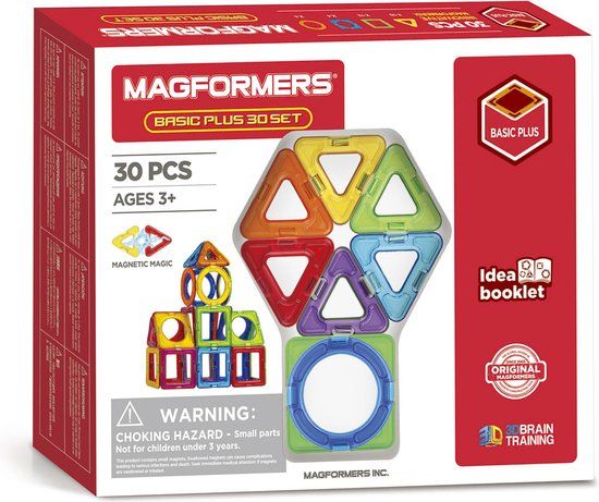 Magformers Basic Plus Set - 30-delig - Magnetisch constructiespeelgoed - STEM-speelgoed